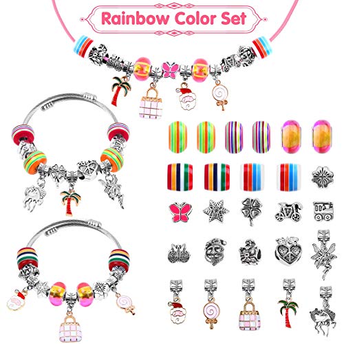 90 Pcs Charms Bracelet Making Kit for Girls, Thrilez DIY Charm Bra...