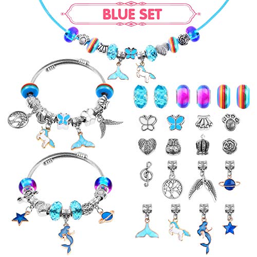 90 Pcs Charms Bracelet Making Kit for Girls, Thrilez DIY Charm Bra...