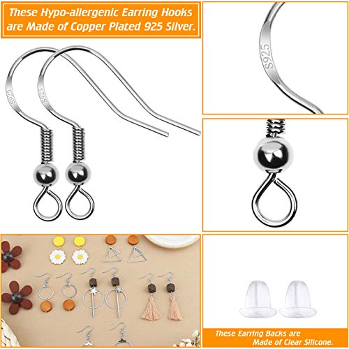 Hypoallergenic Earring Hooks, Thrilez 600Pcs Earring Making Kit wi...
