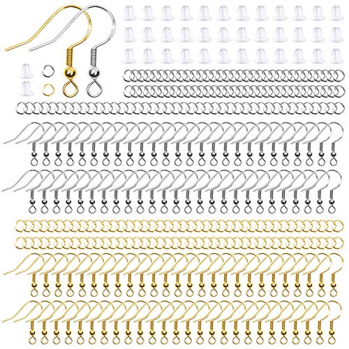 Hypoallergenic Earring Hooks, Thrilez 600Pcs Earring Making Kit wi...