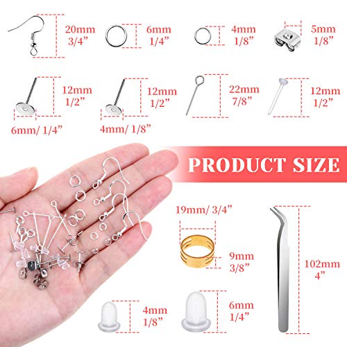 Hypoallergenic Earring Making Kit, Thrilez 3080Pcs Earring Supplie...