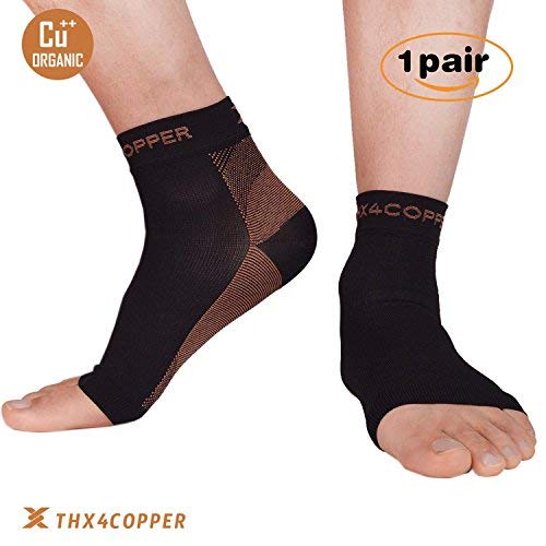 Thx4 Copper Compression Recovery Foot Sleeves for Men & Women, Cop...