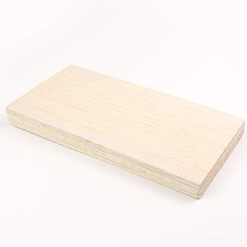 10 Pack Balsa Wood Sheets, Natural Unfinished Wood for House Aircr...