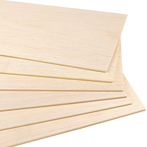 10 Pack Balsa Wood Sheets, Natural Unfinished Wood for House Aircr...