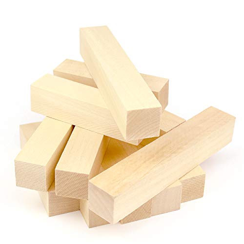 12 Pack Wood Carving Blocks Kit, Soft Wooden Blocks for Beginners ...