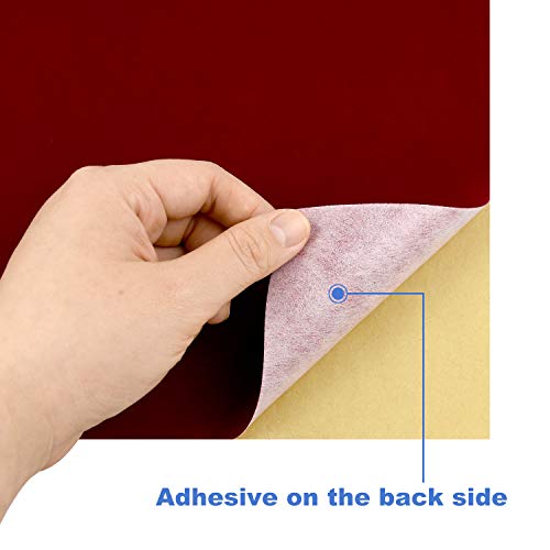 15PCS Red Velvet Fabric Sticky Back Adhesive Back Sheets, Self Adh...
