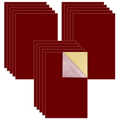 15PCS Red Velvet Fabric Sticky Back Adhesive Back Sheets, Self Adh...