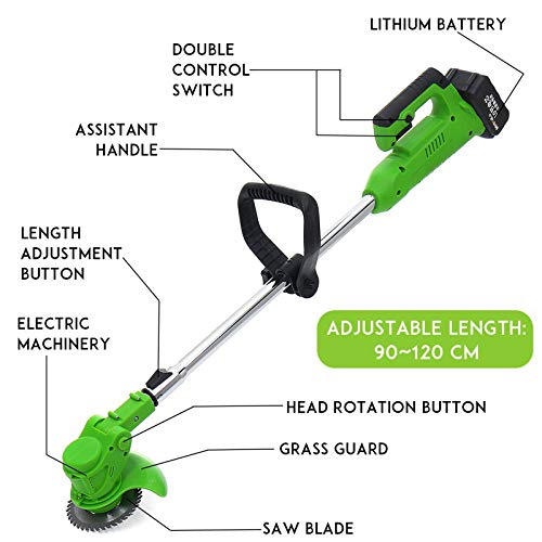 Electric Lawn Mower 24V 2000mAh Lithium ion Wireless Charging Lawn...
