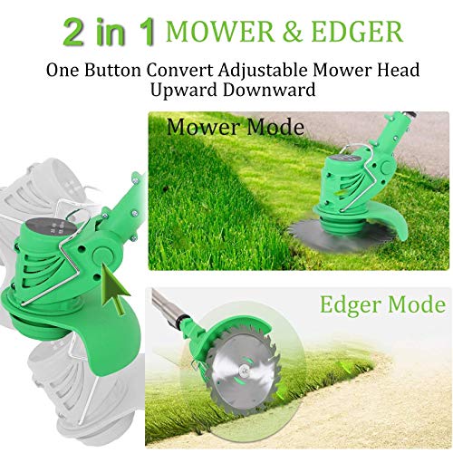 Electric Lawn Mower 24V 2000mAh Lithium ion Wireless Charging Lawn...