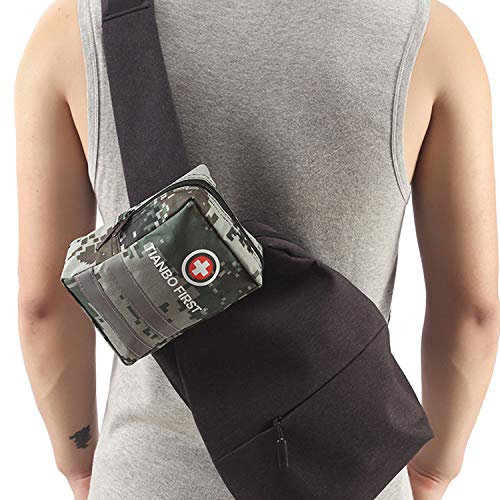 120 Pieces First Aid Kit, Tactical Trauma Kit Reflective Stripe, G...