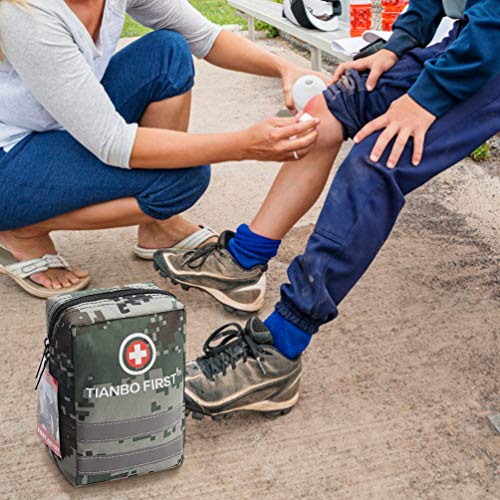 120 Pieces First Aid Kit, Tactical Trauma Kit Reflective Stripe, G...