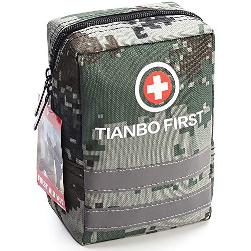 120 Pieces First Aid Kit, Tactical Trauma Kit Reflective Stripe, G...