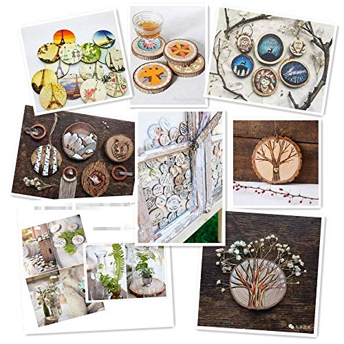 Natural Wood Slices TICIOSH 50 Pcs 2.4-2.8 inches Craft Unfinished...