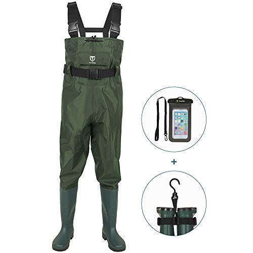 TIDEWE Bootfoot Chest Wader, 2-Ply Nylon/PVC Waterproof Fishing & ...