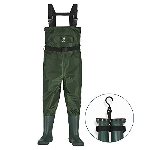 TideWe Chest Waders for Kids, Waterproof Youth Waders with Boot Ha...