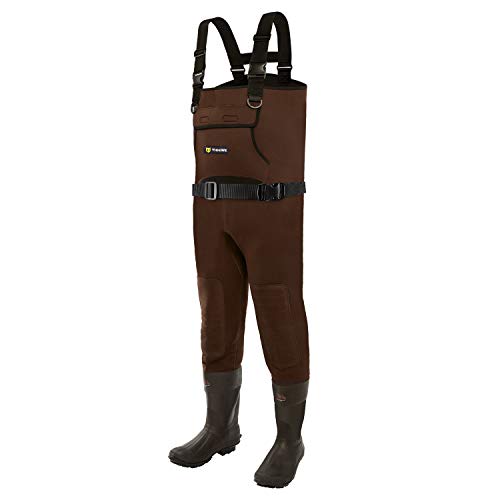 TIDEWE Neoprene Waders, Cleated Bootfoot Men Chest Waders, Waterpr...