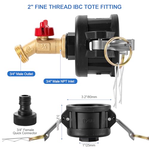 Tigbear IBC Tote Adapter, 2’’ Cam Lock Adapter for IBC Tote Tank ...