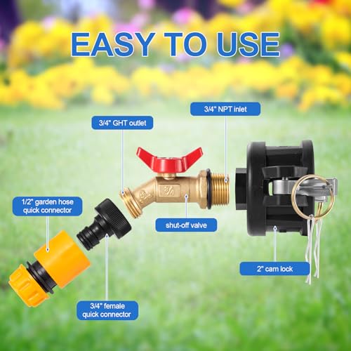 Tigbear IBC Tote Adapter, 2’’ Cam Lock Adapter for IBC Tote Tank ...