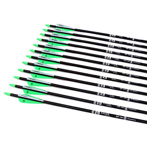 Tiger Archery 30Inch Carbon Arrow Practice Hunting Arrows with Rem...