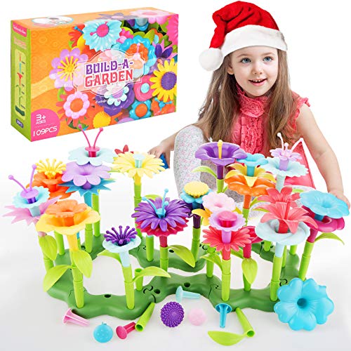Flower Garden Building Toys for Girls 109 PCS, Toddler Toys for 3-...