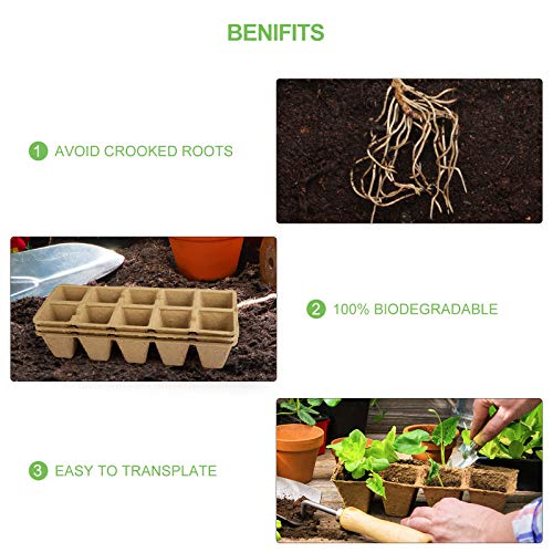 120 Pack Tikola Seed Starter Tray Kit, 12pcs Seedling Trays for Se...