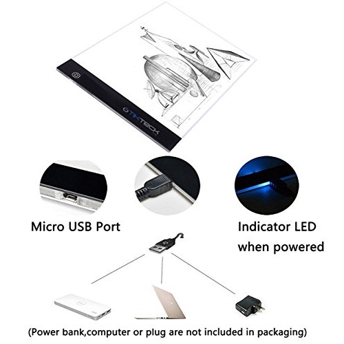 A4 Ultra-Thin Portable LED Light Box Tracer USB Power LED Artcraft...