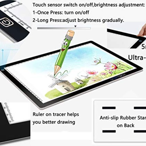 Tikteck A4 Ultra-thin Portable LED Light Box Tracer USB Power Cabl...