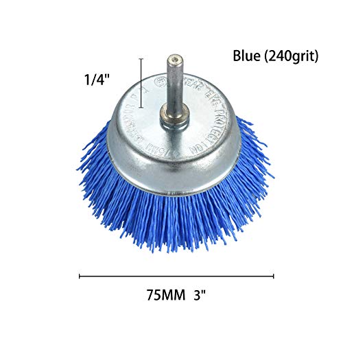 TILAX 3 Inch Abrasive Wire Cup Brush Assorted Cup Brushes 3 Pcs, N...