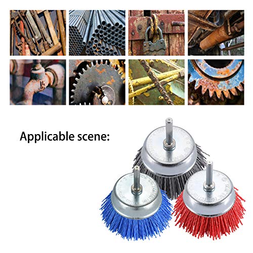 TILAX 3 Inch Abrasive Wire Cup Brush Assorted Cup Brushes 3 Pcs, N...