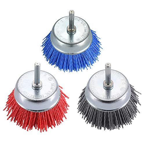 TILAX 3 Inch Abrasive Wire Cup Brush Assorted Cup Brushes 3 Pcs, N...