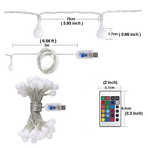 TIM-LI Led Globe String Lights - 16.4Ft USB Plug Waterproof Fairy ...