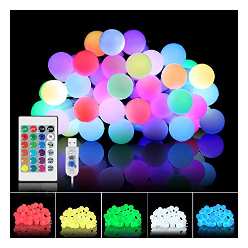TIM-LI Led Globe String Lights - 16.4Ft USB Plug Waterproof Fairy ...