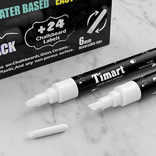 TIMART 8 Pack Liquid Chalk Markers, Bold Wet & Dry Erase Marker Pe...