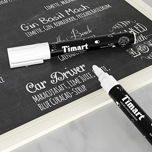 TIMART 8 Pack Liquid Chalk Markers, Bold Wet & Dry Erase Marker Pe...