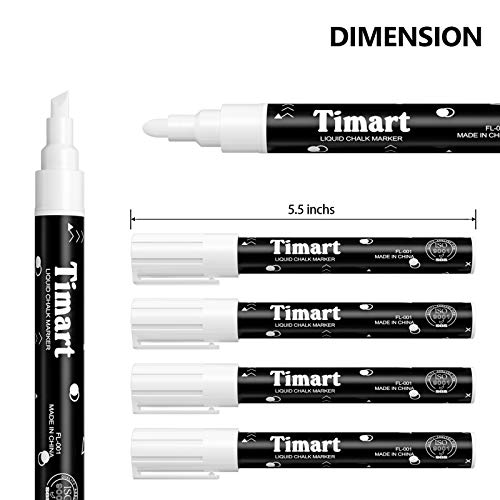 TIMART 8 Pack Liquid Chalk Markers, Bold Wet & Dry Erase Marker Pe...
