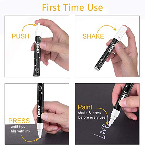 TIMART 8 Pack Liquid Chalk Markers, Bold Wet & Dry Erase Marker Pe...