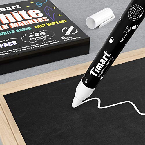 TIMART 8 Pack Liquid Chalk Markers, Bold Wet & Dry Erase Marker Pe...