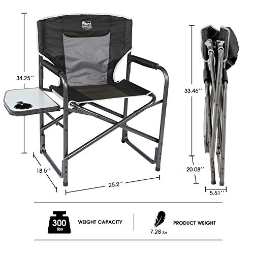 TIMBER RIDGE Directors Chair Folding Aluminum Camping Portable Li...