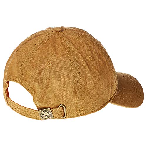 Timberland Mens Cotton Canvas Baseball Cap, Wheat/Flat Logo, 1 Size