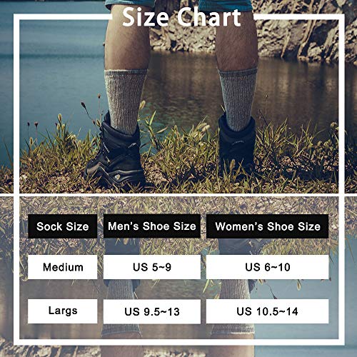 Time May Tell Mens Merino Wool Hiking Cushion Socks Pack 2Brown,L...