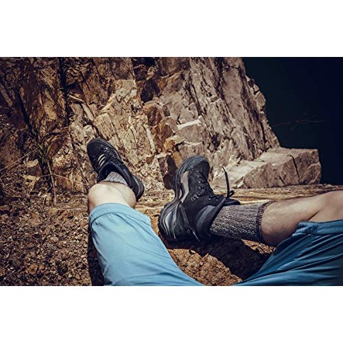 Time May Tell Mens Merino Wool Hiking Cushion Socks Pack 2Brown,L...