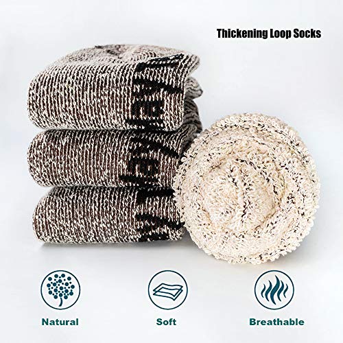 Time May Tell Mens Merino Wool Hiking Cushion Socks Pack 2Brown,L...