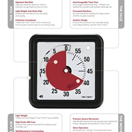 Time Timer Original 3 Inch Charcoal; 60 Minute Visual Analog Timer