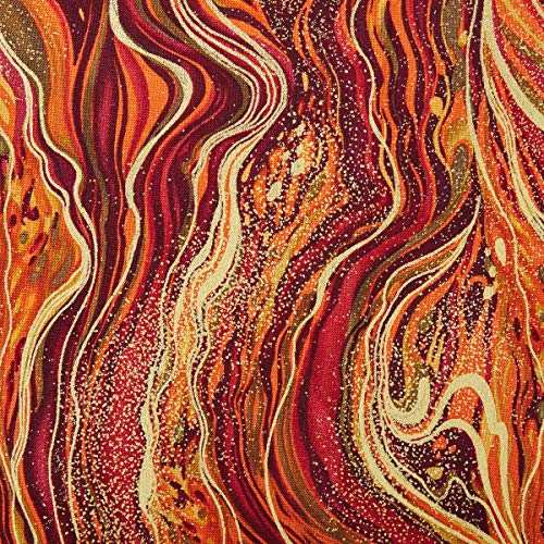 Timeless Treasures 0330564 Comfort & Joy Metallic Swirl Harvest Fa...