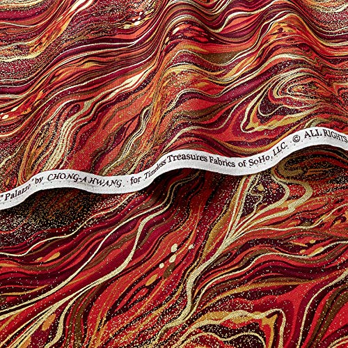 Timeless Treasures 0330564 Comfort & Joy Metallic Swirl Harvest Fa...