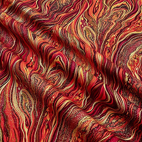 Timeless Treasures 0330564 Comfort & Joy Metallic Swirl Harvest Fa...