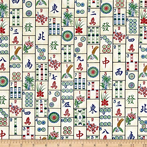 Timeless Treasures 0459386 Mahjong Tiles Fabric by The Yard