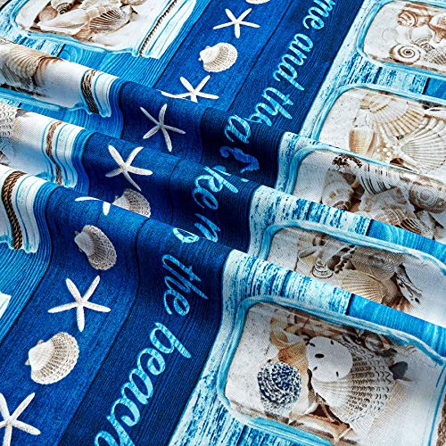 Timeless Treasures Beach is My Happy Place Stripe Blue Fabric by T...