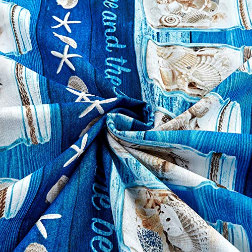 Timeless Treasures Beach is My Happy Place Stripe Blue Fabric by T...