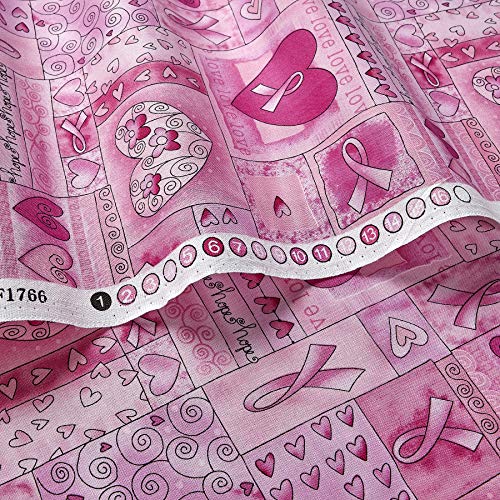 Timeless Treasures CC-410 Hearts of Hope Pink Fabric by the Yard
